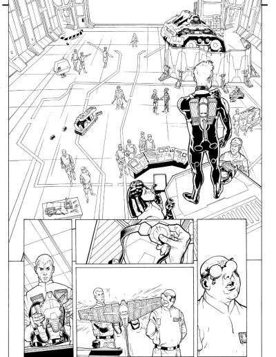 Star Wars comic book page. Black and white. Inks by Julien Hugonnard-Bert. Original art for sale