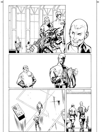 Star Wars comic book page. Black and white. Inks by Julien Hugonnard-Bert. Original art for sale