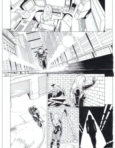 Injustice comic book page. Black and white. Inks by Julien Hugonnard-Bert. Original art for sale