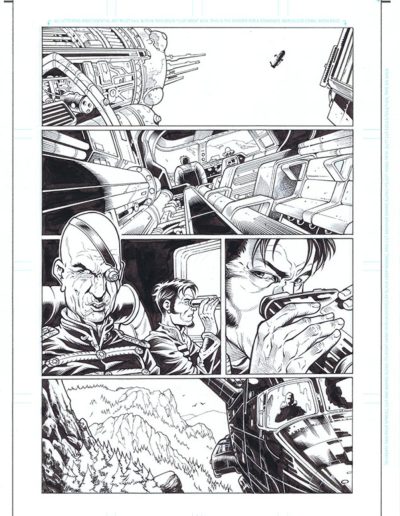 Star Wars comic book page. Black and white. Inks by Julien Hugonnard-Bert. Original art for sale