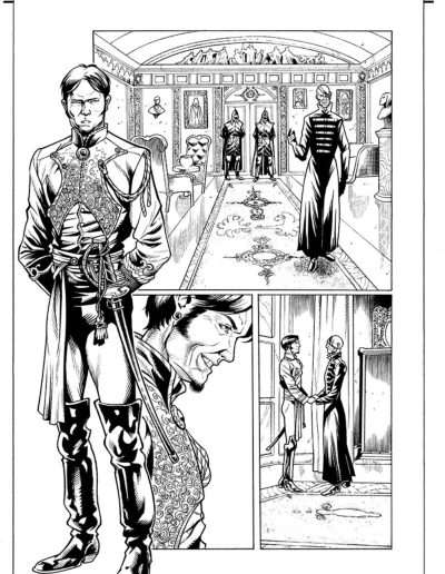 Star Wars comic book page. Black and white. Inks by Julien Hugonnard-Bert. Original art for sale