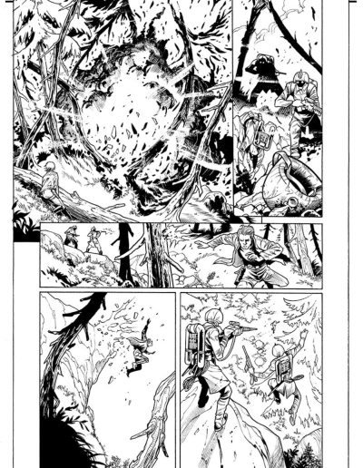 Star Wars comic book page. Black and white. Inks by Julien Hugonnard-Bert. Original art for sale