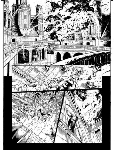Star Wars comic book page. Black and white. Inks by Julien Hugonnard-Bert. Original art for sale