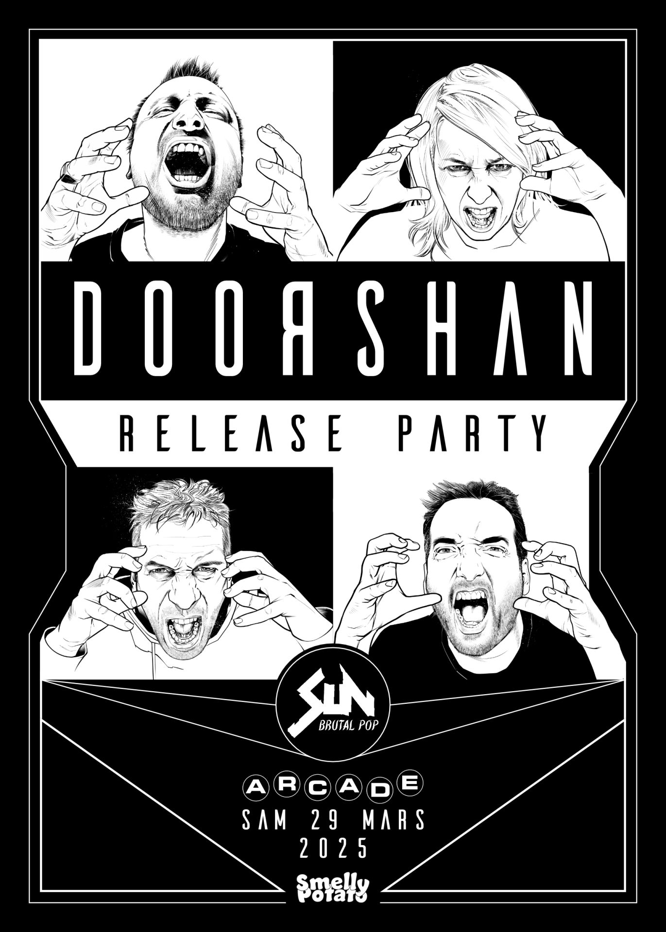 Affiche sérigraphie Doorshan Release Party
